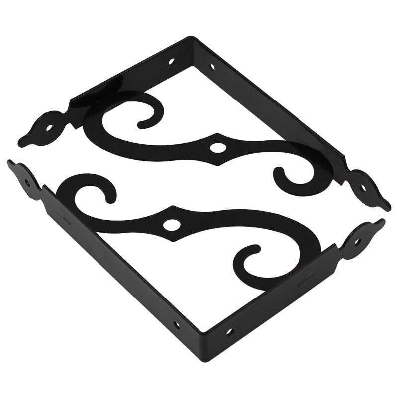Luomorgo 10 Pcs L Bracket Decorative Shelf Brackets, Wall Mounted L Shape Floating Shelf Bracket Heavy Duty Metal Corner Brace Joint Right Angle Bracket Shelf Support, 7.4 Inch, Black - Image 5